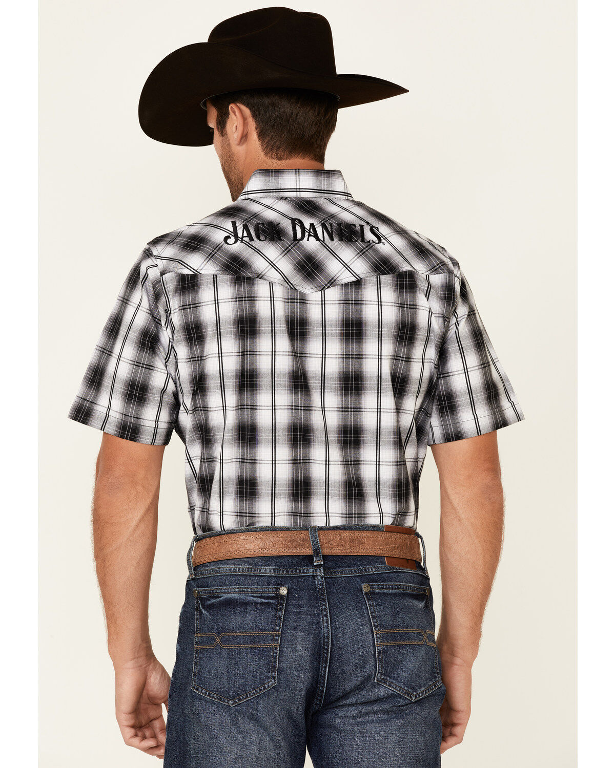 Image #4 - Jack Daniel's Men's Plaid Print Short Sleeve Snap Western Shirt, , hi-res