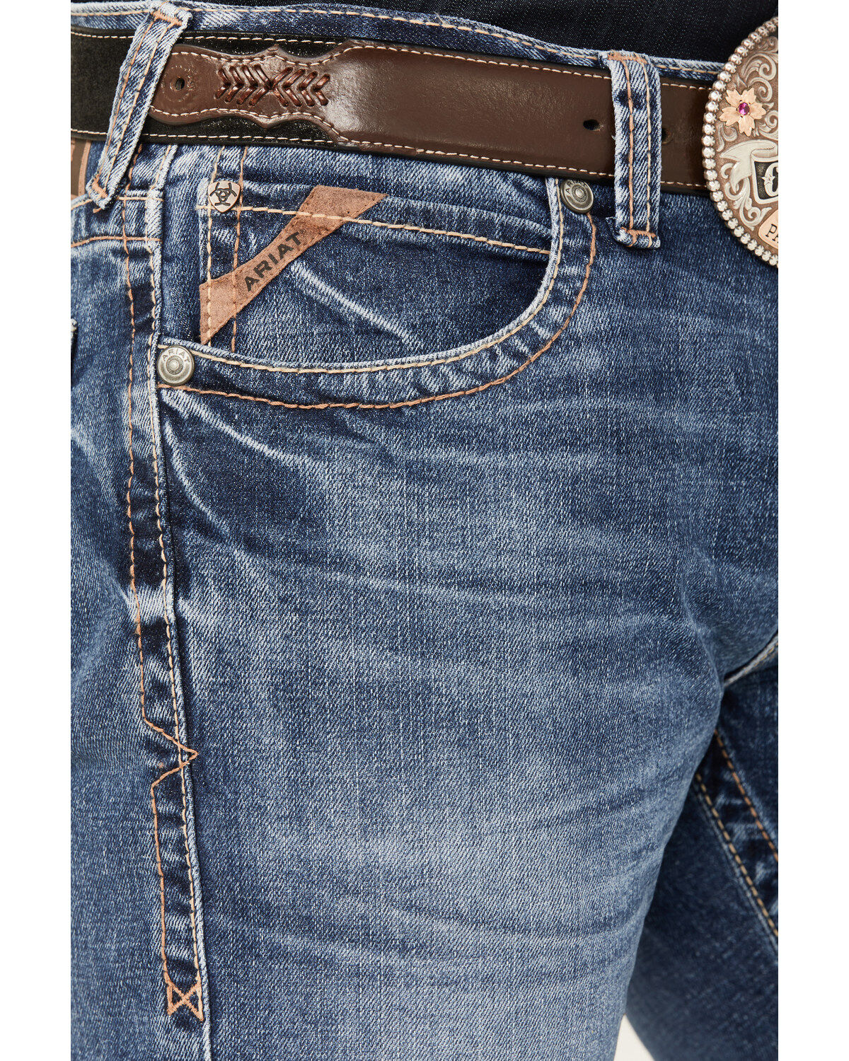 Ariat Men's M7 Livermore Warrack Medium Wash Slim Straight Stretch Jeans
