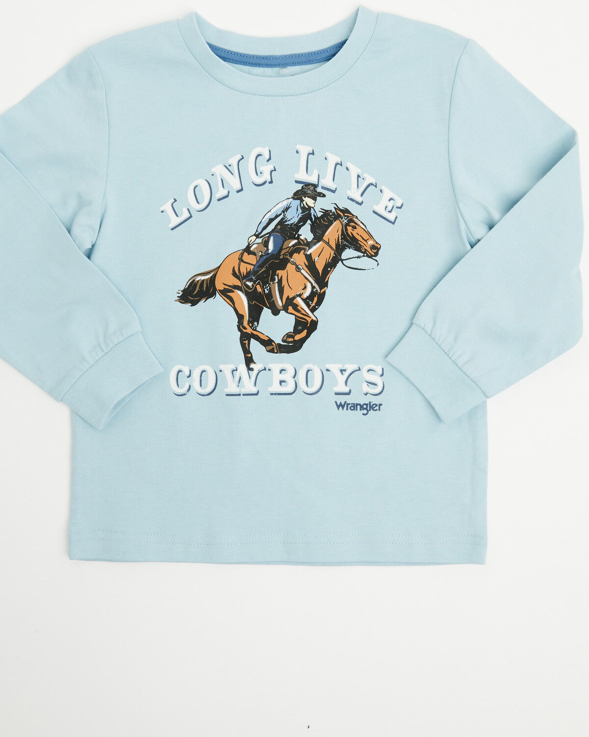 Image #1 - Wrangler Toddler Boys' Long Live Cowboys Long Sleeve T-Shirt, Teal, hi-res
