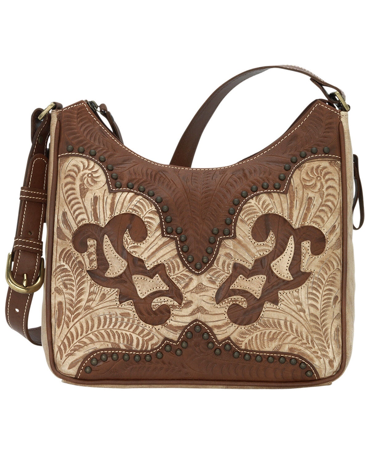 American West Annie's Secret Collection Concealed Carry Shoulder Bag, Tan, hi-res