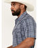 Image #2 - Cody James Men's Blue Lights Plaid Print Short Sleeve Snap Western Shirt, , hi-res