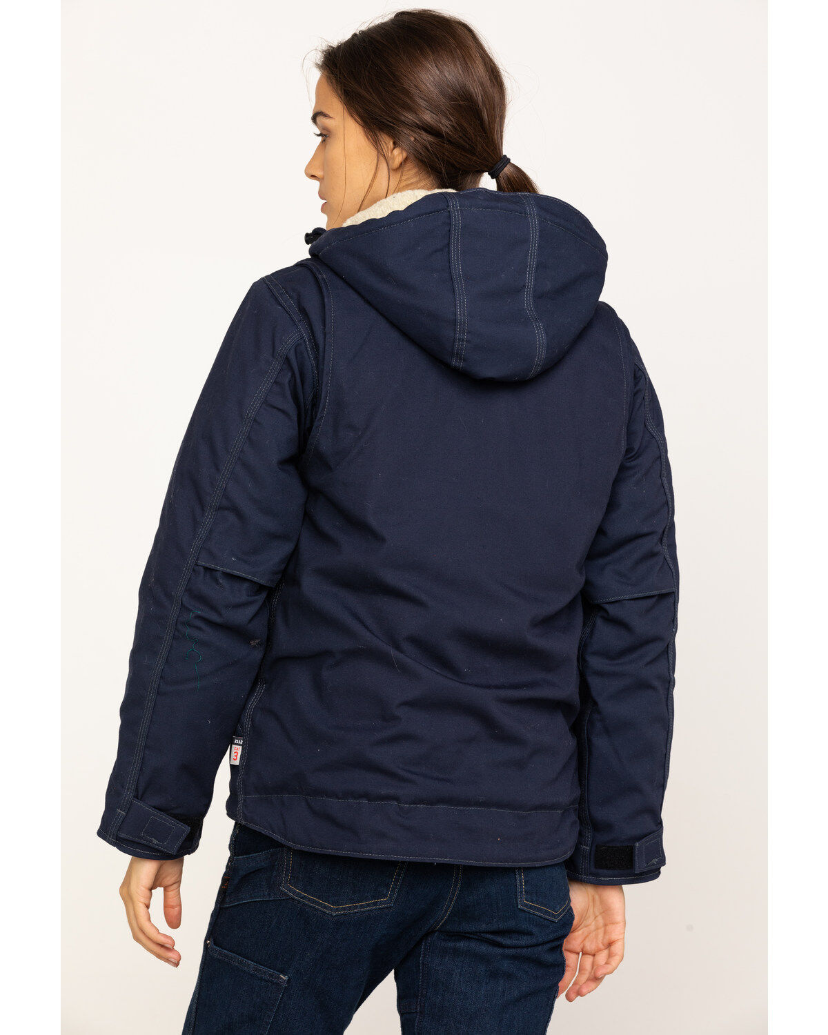 Image #2 - Carhartt Women's FR Full Swing Quick Duck Sherpa-Lined FR Jacket, Navy, hi-res