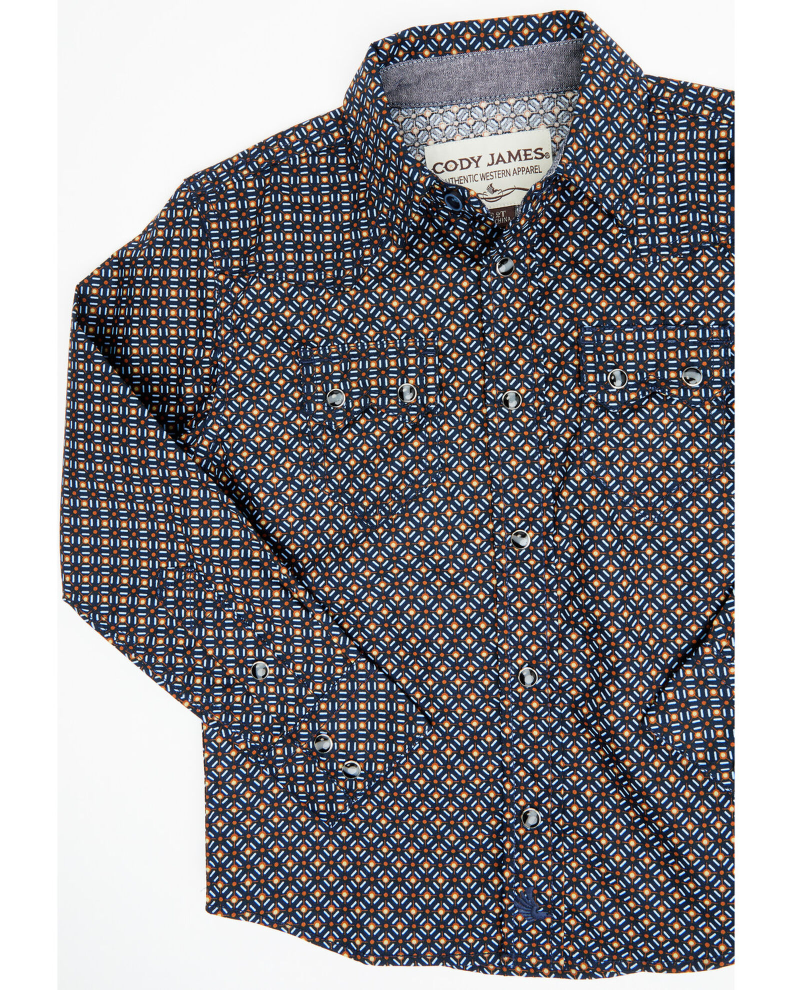 Cody James Toddler Boys Dotted Long Sleeve Snap Western Shirt
