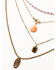 Shyanne Women's 5-piece Gold & Lavender Beaded Pendant Layered Necklace, Bronze, hi-res