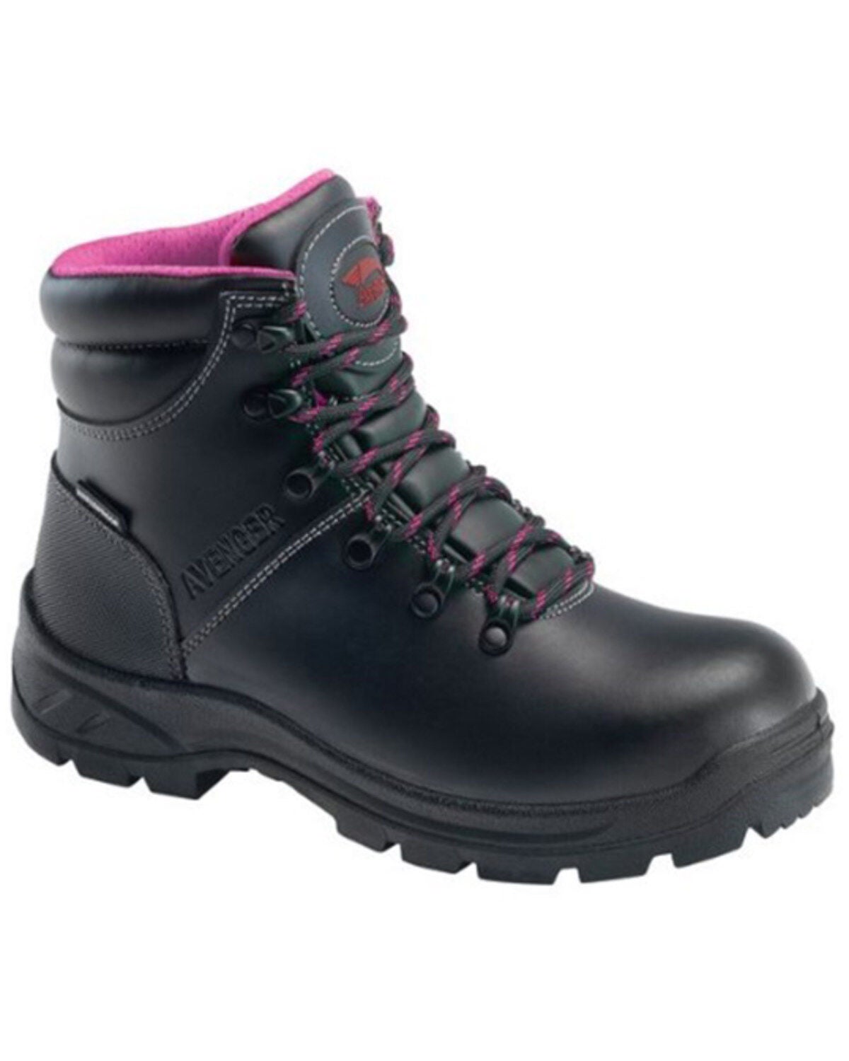 Avenger Women's Builder Mid Water Repellant Lace-Up Work Boots - Soft Toe, Black, hi-res