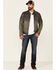 Mauritius Leather Men's Lazzlo Distressed Zip-Front Moto Leather Jacket , Charcoal, hi-res