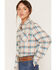 Image #2 - Shyanne Women's Riverfront Plaid Print Long Sleeve Button-Down Flannel Shirt, Bark, hi-res