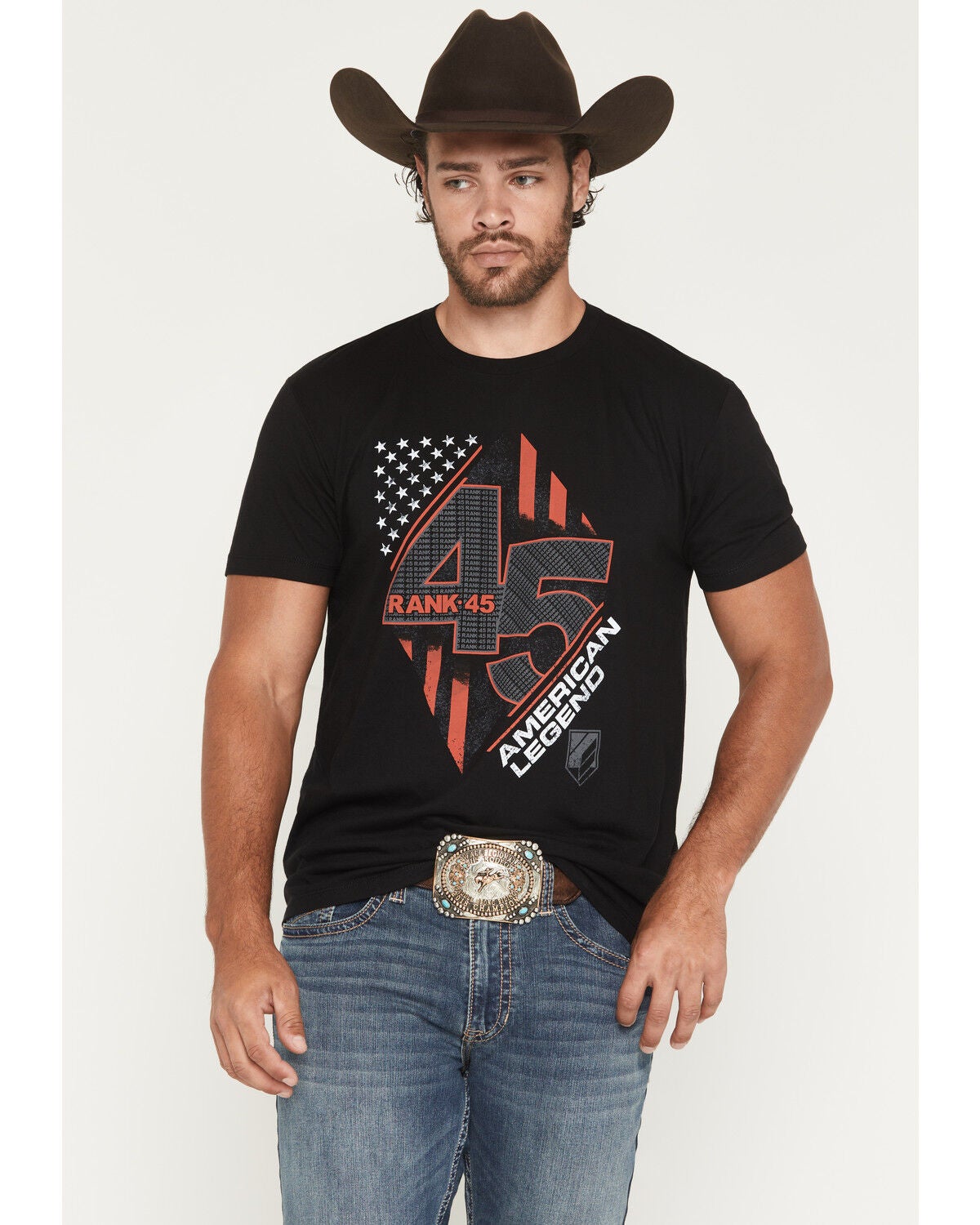 RANK 45&reg; Men's Rise To The Top Short Sleeve Graphic T-Shirt, Black, hi-res