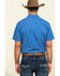 Image #2 - Gibson Men's Combover Geo Print Short Sleeve Western Shirt, Royal Blue, hi-res