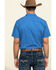 Image #2 - Gibson Men's Combover Geo Print Short Sleeve Western Shirt , Royal Blue, hi-res