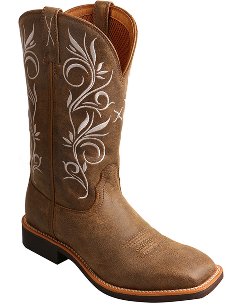 Twisted X Women's Top Hand Boot - Square Toe, Brown, hi-res