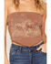 Image #3 - Cleo + Wolf Women's Running Horse Strapless Tie Top, Brown, hi-res