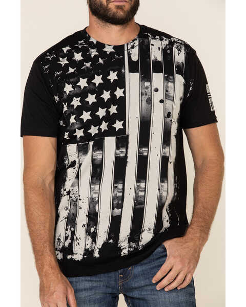 Image #1 - Brothers & Arms Men's Old Glory Flag Graphic T-Shirt , Black, hi-res