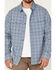 Brothers & Sons Men's Plaid Performance Long Sleeve Button Down Western Shirt , Light Blue, hi-res