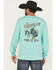 Image #1 - Cinch Men's Cowboy State of Mind Long Sleeve Graphic T-Shirt, Turquoise, hi-res