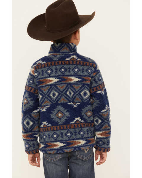 Wrangler Boys' Southwestern Print Sherpa Quarter-Zip Jacket | Boot Barn