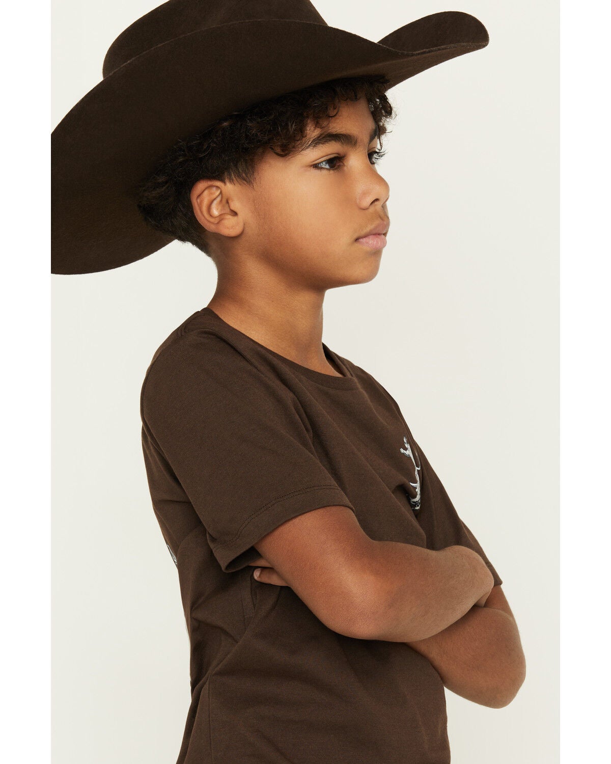 Image #2 - Sable Sky Boys' Rodeo Bull Rider Short Sleeve Graphic T-Shirt, Dark Brown, hi-res