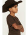 Image #2 - Sable Sky Boys' Rodeo Bull Rider Short Sleeve Graphic T-Shirt, Dark Brown, hi-res