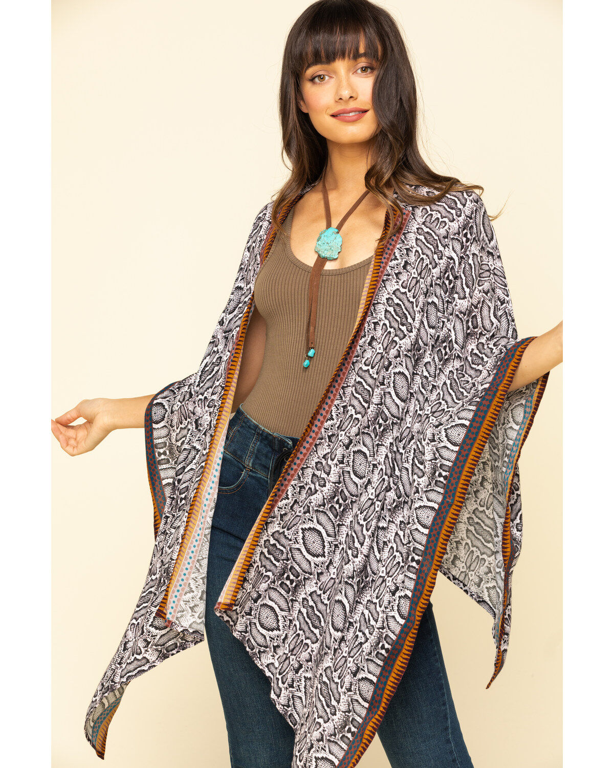 Image #1 - Shyanne Women's Snake Print Shawl , Multi, hi-res