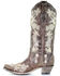 Corral Women's Flower Embroidery Western Boots - Snip Toe, Coffee, hi-res