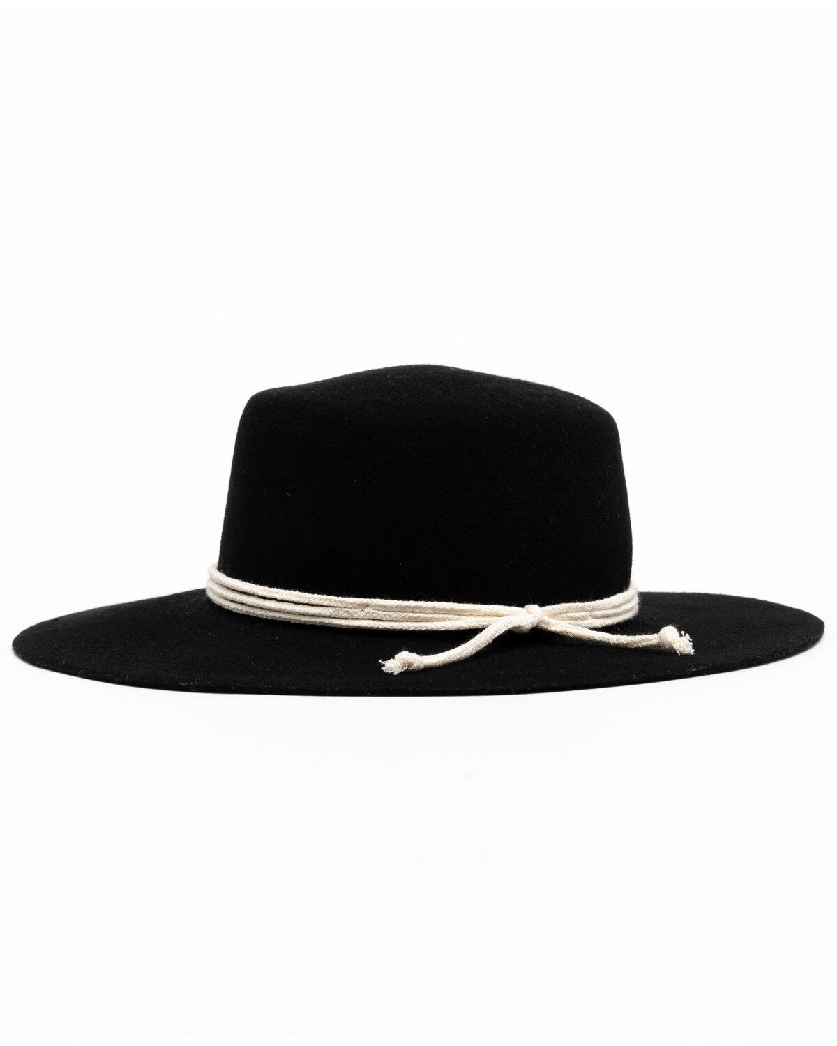 Image #2 - Shyanne Women's Black Flat Top Felt Western Hat , Black, hi-res