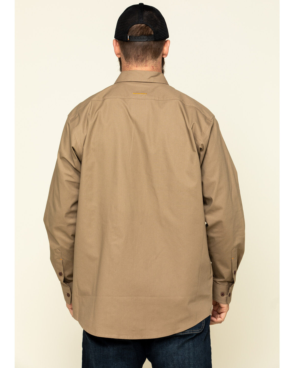 Image #2 - Ariat Men's Khaki Rebar Made Tough Durastretch Long Sleeve Work Shirt, , hi-res