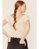 Image #4 - Shyanne Women's Ivory Lace Short Sleeve Crop Top, Ivory, hi-res