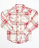 Shyanne Toddler Girls' Ivory & Pink Long Sleeve Plaid Shirt, Ivory, hi-res