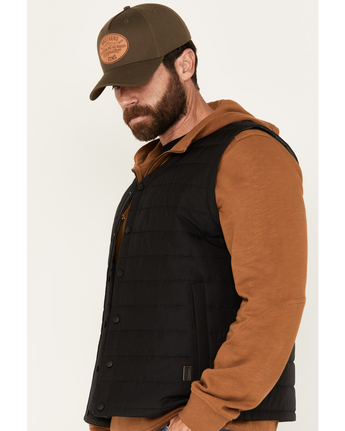 Image #2 - Brothers and Sons Men's Cameron Insulated Snap Vest, Black, hi-res