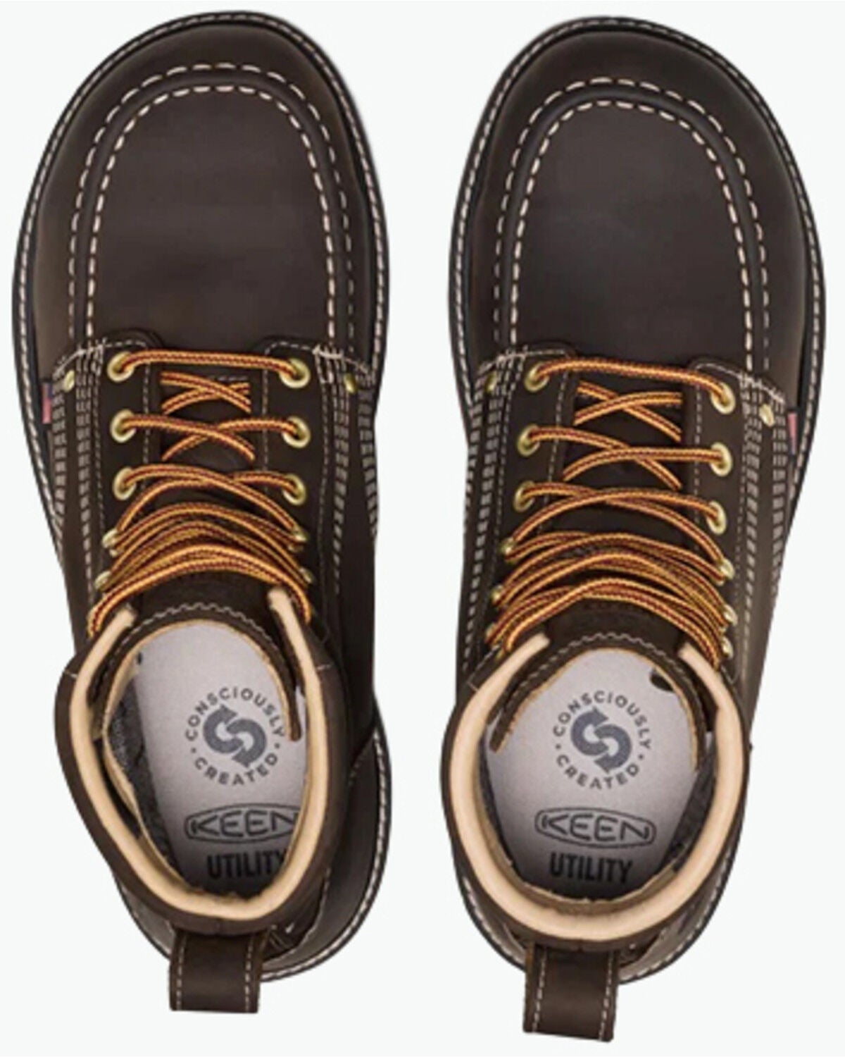 Image #4 - Keen Men's 6" Liberty Waterproof Work Boots - Carbon Toe, Black/brown, hi-res