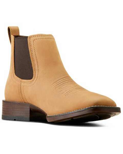 Ariat Men's Booker Ultra Western Chelsea Boots - Broad Square Toe , Beige, hi-res