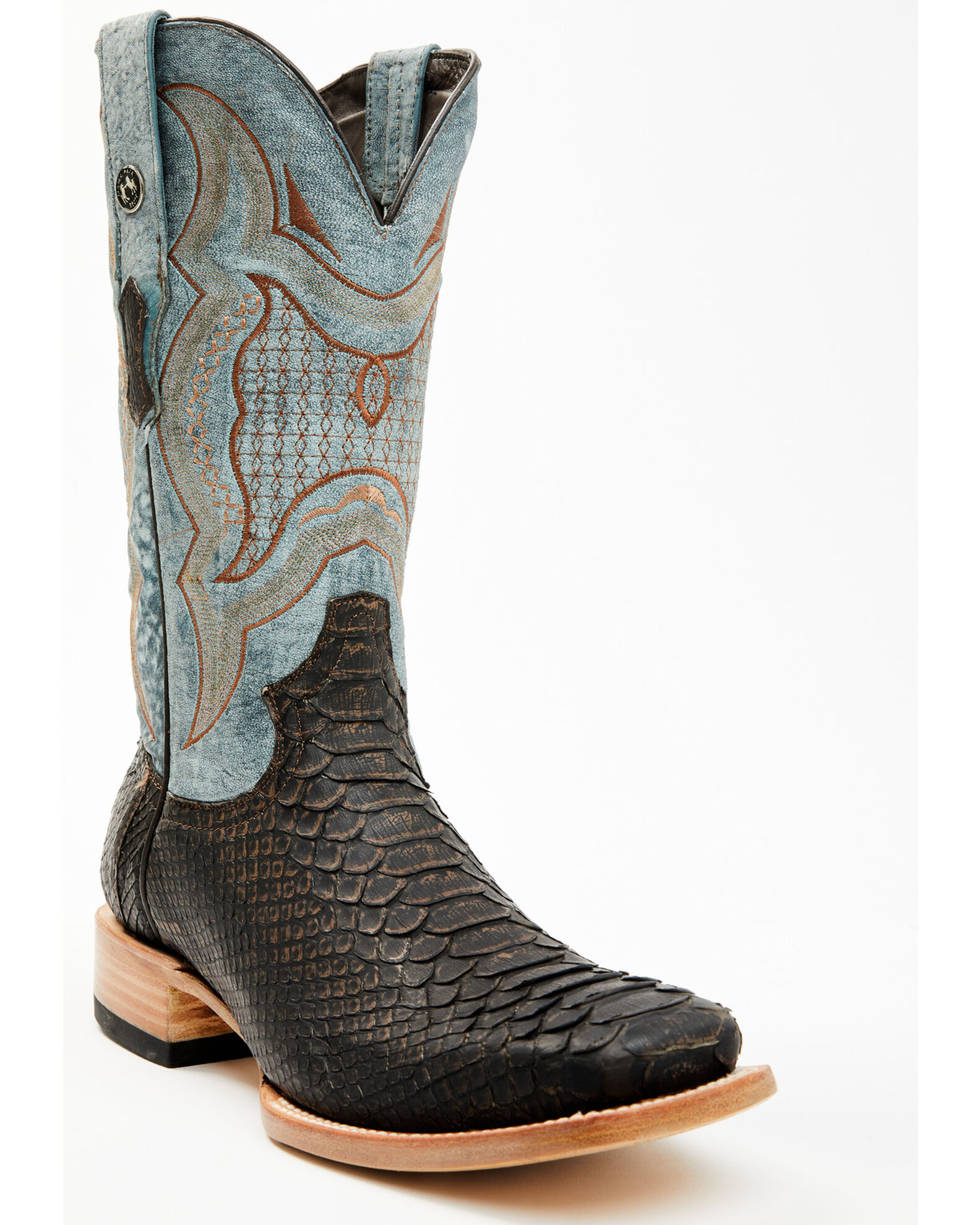 Tanner Mark Men s Python Exotic Western Boots Broad Square Toe Boot Barn