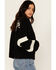 Image #2 - Wrangler Women's Logo Striped Cardigan, Black, hi-res