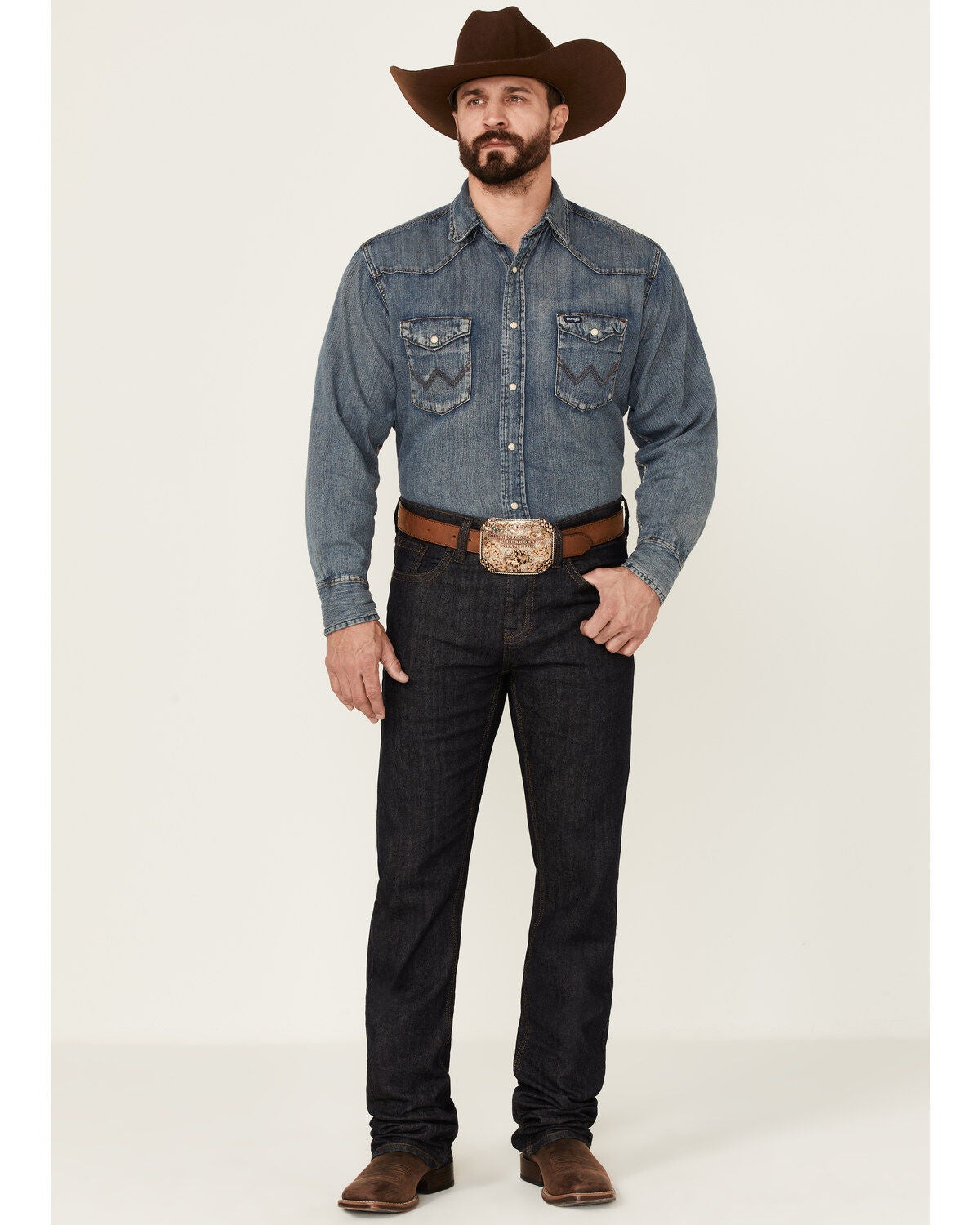 Cody James Men's Heeler Dark Wash Stretch Stackable Straight Leg Jeans, Blue, hi-res