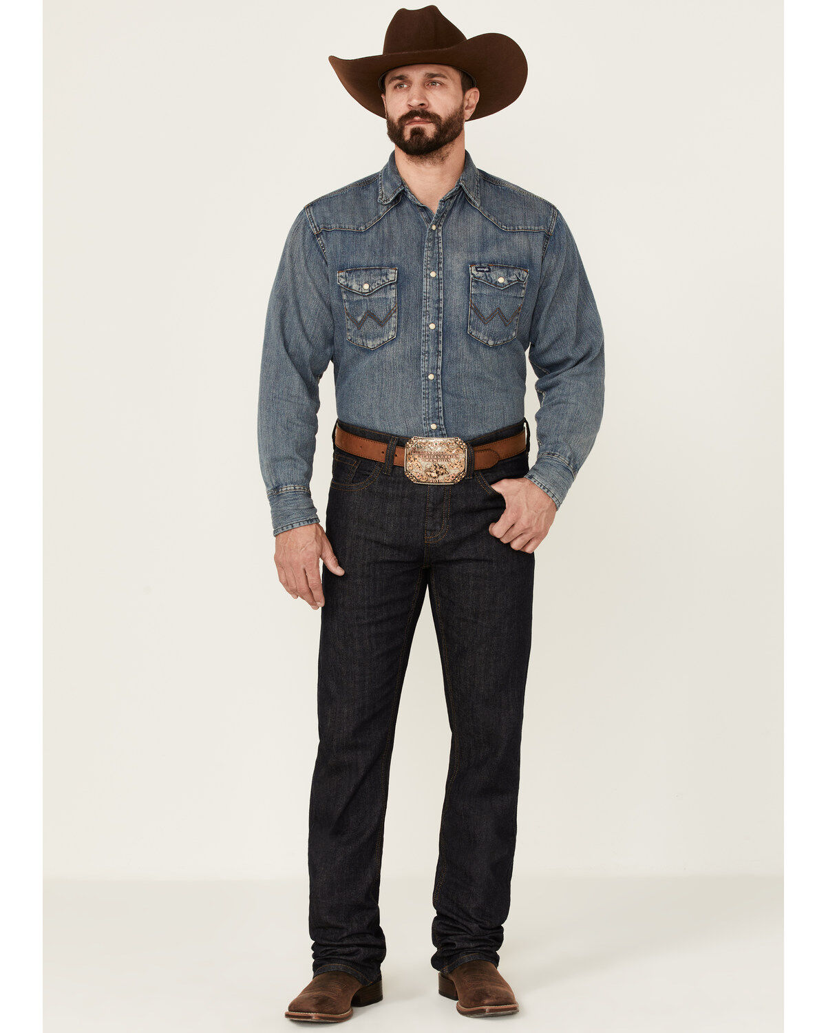 Image #1 - Cody James Men's Heeler Dark Wash Stretch Stackable Straight Leg Jeans, Blue, hi-res
