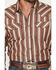 Image #3 - Gibson Trading Co Men's Cruise Control Stripe Print Long Sleeve Snap Western Shirt, Brown, hi-res
