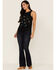 Idyllwind Women's Cameo Beaded Fringe Tank Top, Black, hi-res