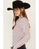 Image #2 - Ariat Women's Geo Print Long Sleeve Button-Down Western Shirt, White, hi-res