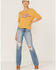 Panhandle Women's West Desperado Graphic Boxy Tee, Mustard, hi-res