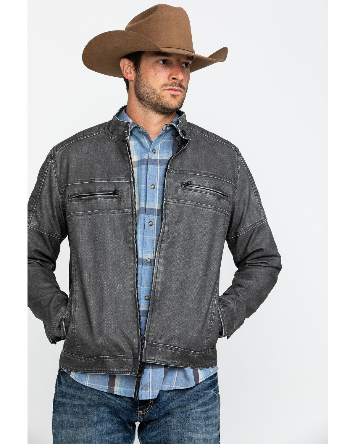 Image #1 - Moonshine Spirit Men's Gearhead Washed Faux Leather Moto Jacket , , hi-res