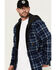 Image #2 - Hawx Men's Hooded Printed Polar Fleece Jacket, Navy, hi-res
