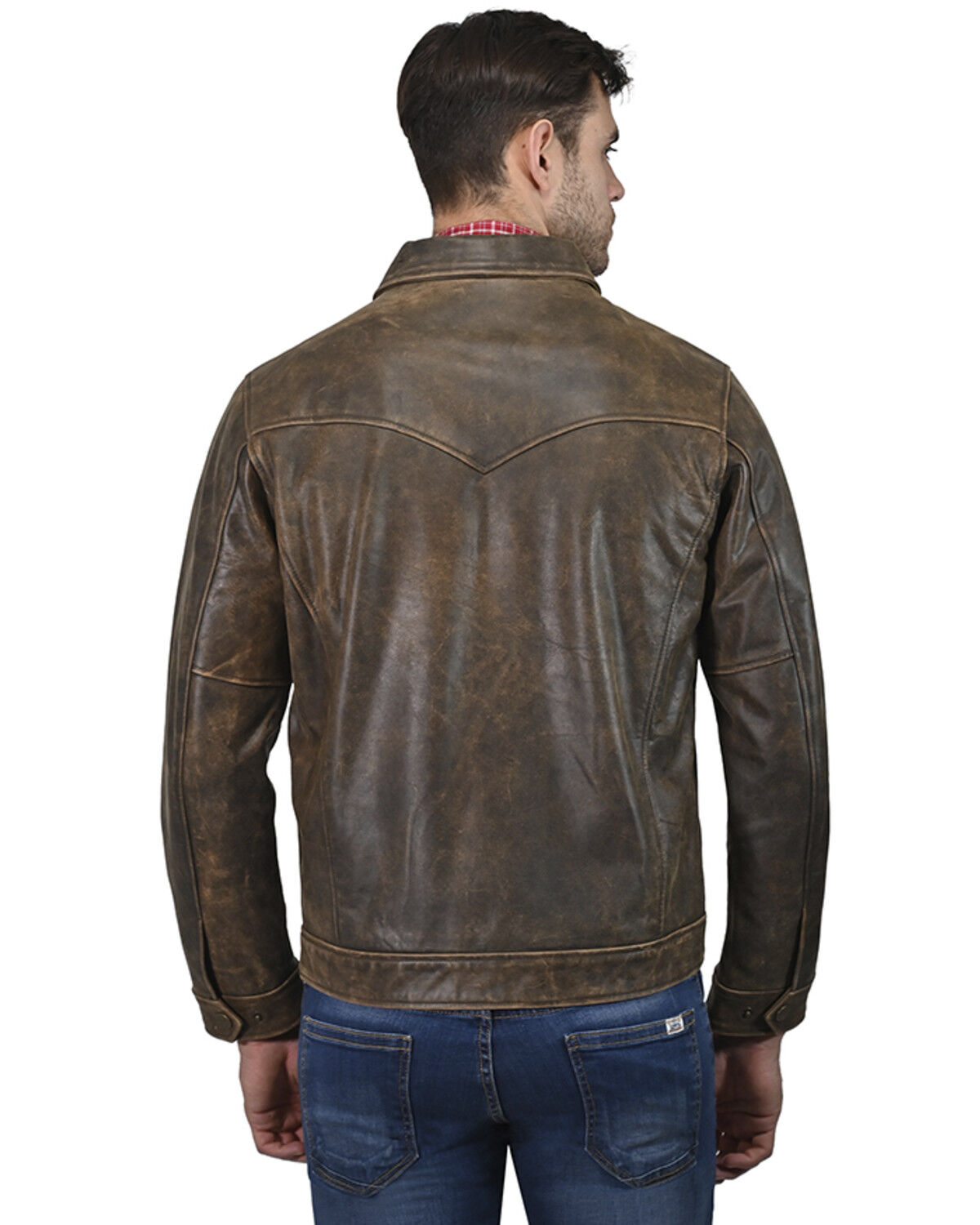 Image #4 - Wrangler Men's Vintage Trucker Jacket, Dark Brown, hi-res