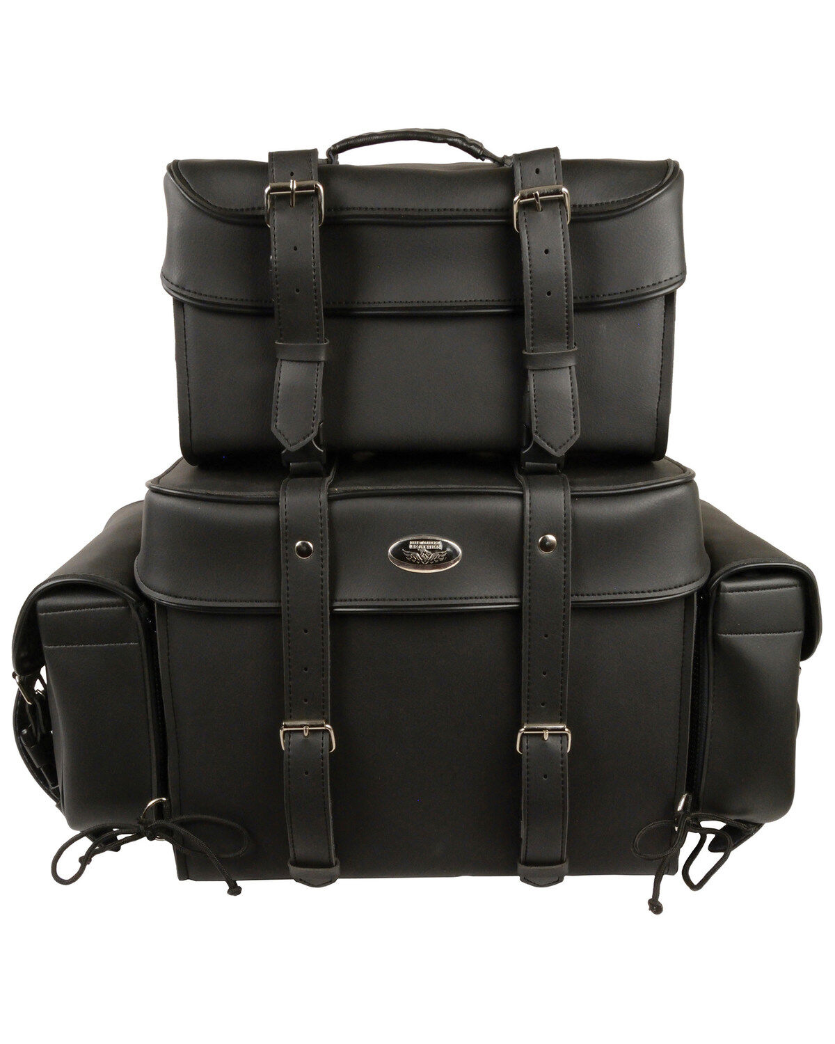 Image #3 - Milwaukee Leather Large Four Piece PVC Touring Pack With Barrel Bag, Black, hi-res