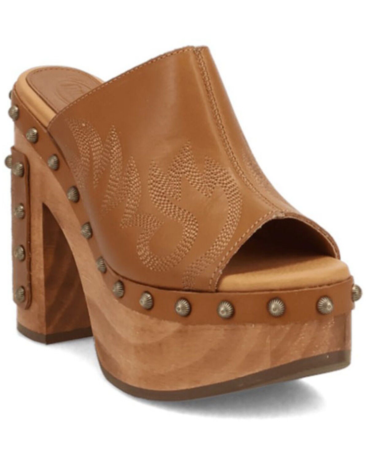 Dingo Women's Free Spirit Wooden Sandals, Tan, hi-res