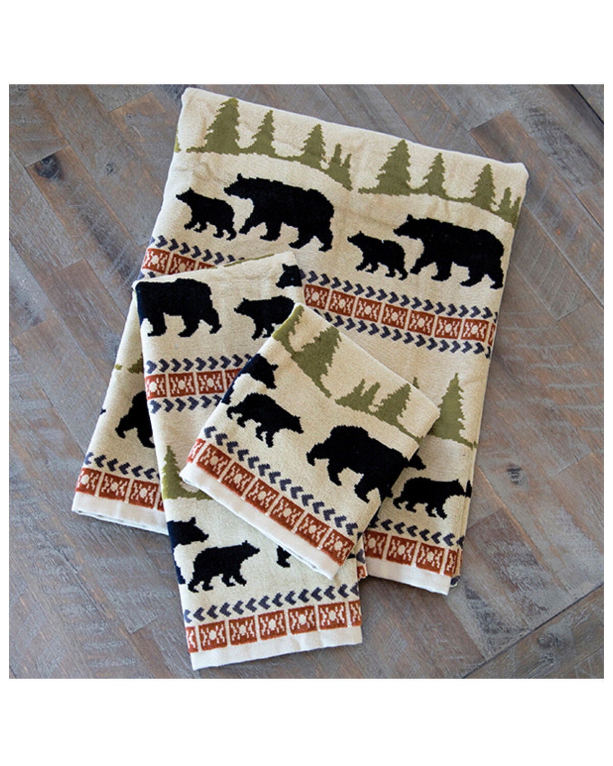 Carstens Home Bear Towels - 3 Piece, Cream, hi-res