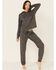 Image #1 - PJ Salvage Women's Shining Star Sweatpants, Charcoal, hi-res