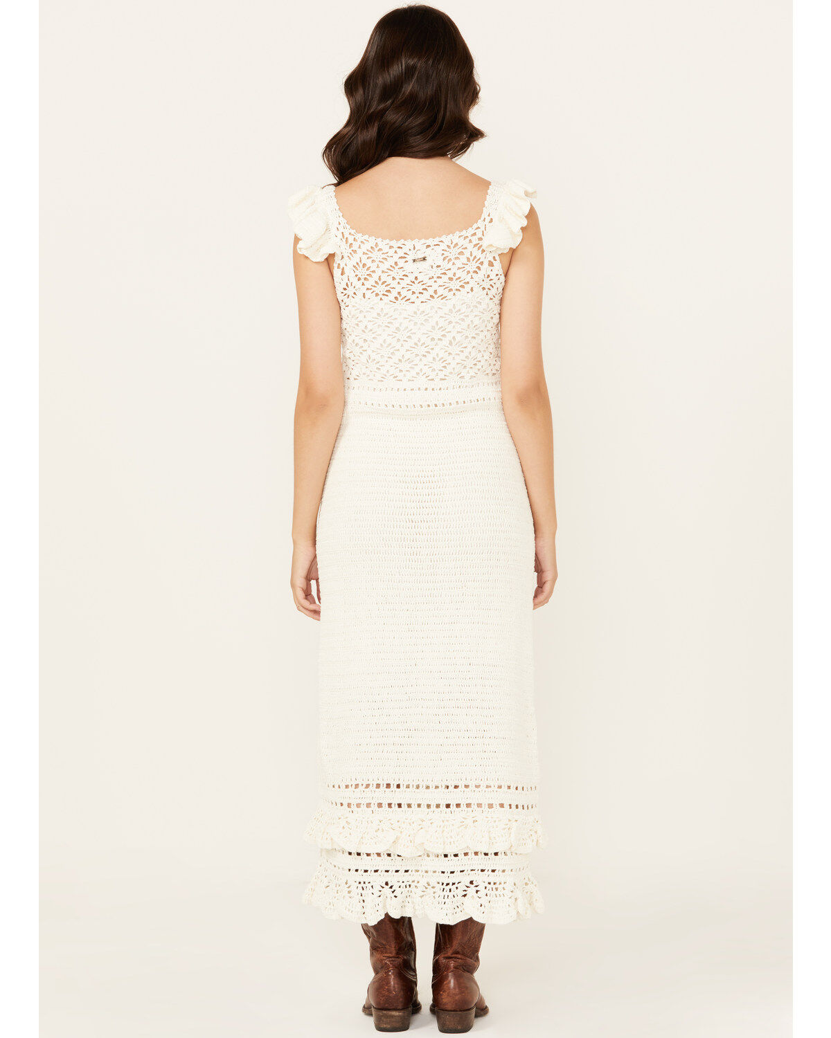 Image #4 - Cleobella Women's Janis Crochet Midi Dress, Ivory, hi-res