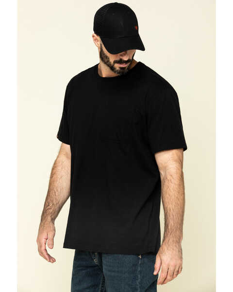 Image #3 - Hawx® Men's Pocket Crew Short Sleeve Work T-Shirt - Big, Black, hi-res
