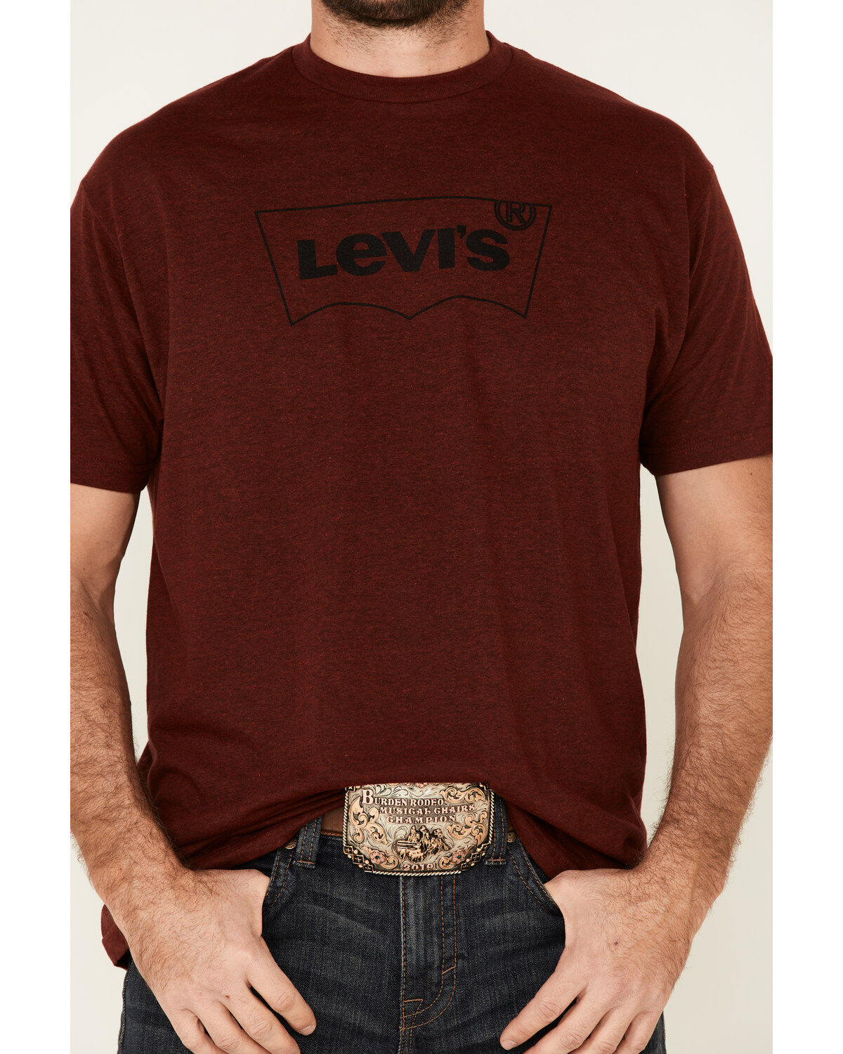 Image #3 - Levi's Men's Crimson Batwing Logo Graphic T-Shirt, Dark Red, hi-res