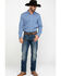 Image #6 - Scully Signature Soft Series Men's Geo Print Long Sleeve Western Shirt, Blue, hi-res